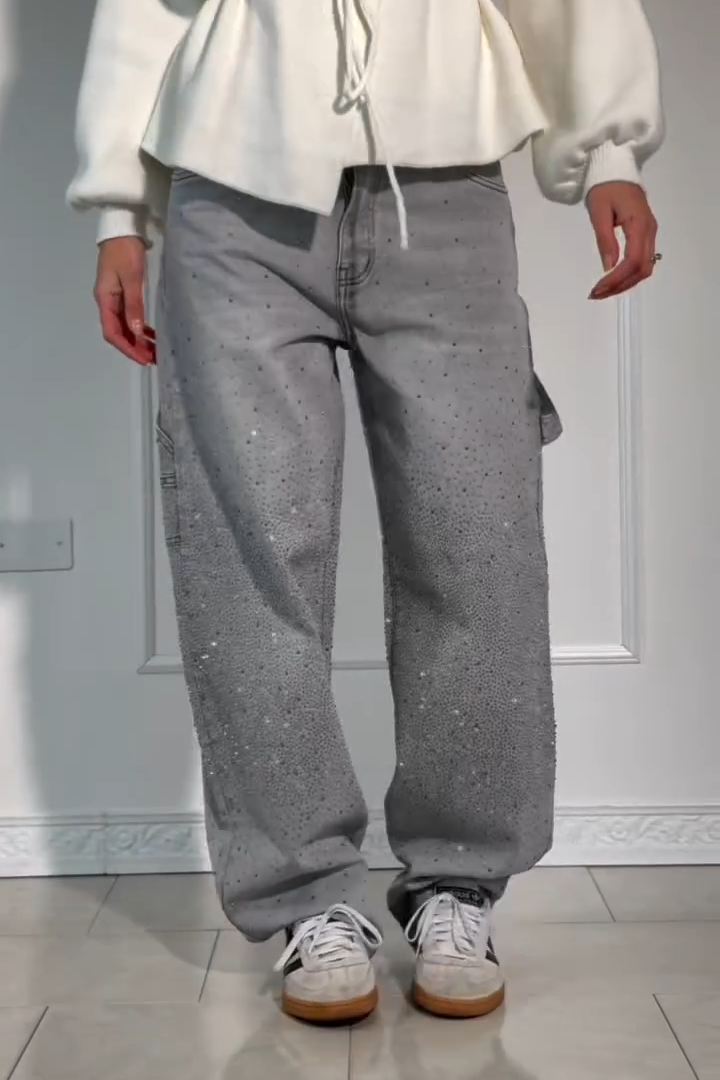 SparkleDenim™ Harem Jeans met Strass-steentjes