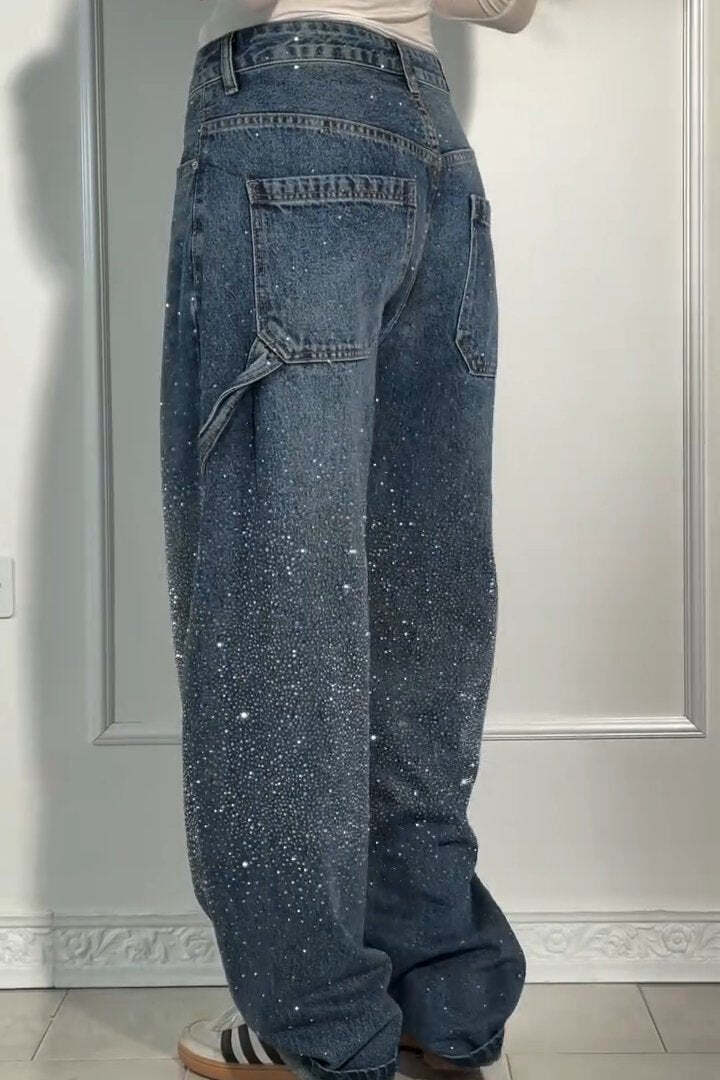 SparkleDenim™ Harem Jeans met Strass-steentjes