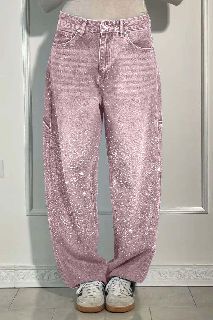 SparkleDenim™ Harem Jeans met Strass-steentjes