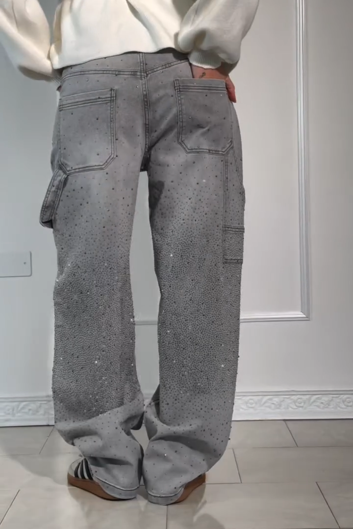 SparkleDenim™ Harem Jeans met Strass-steentjes