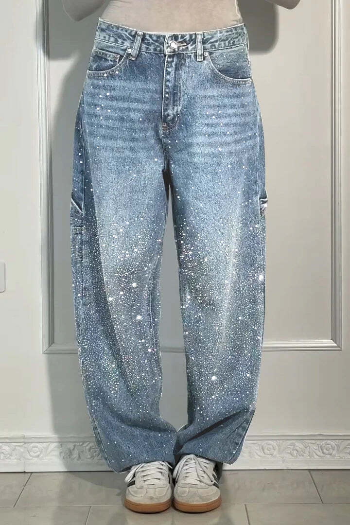 SparkleDenim™ Harem Jeans met Strass-steentjes