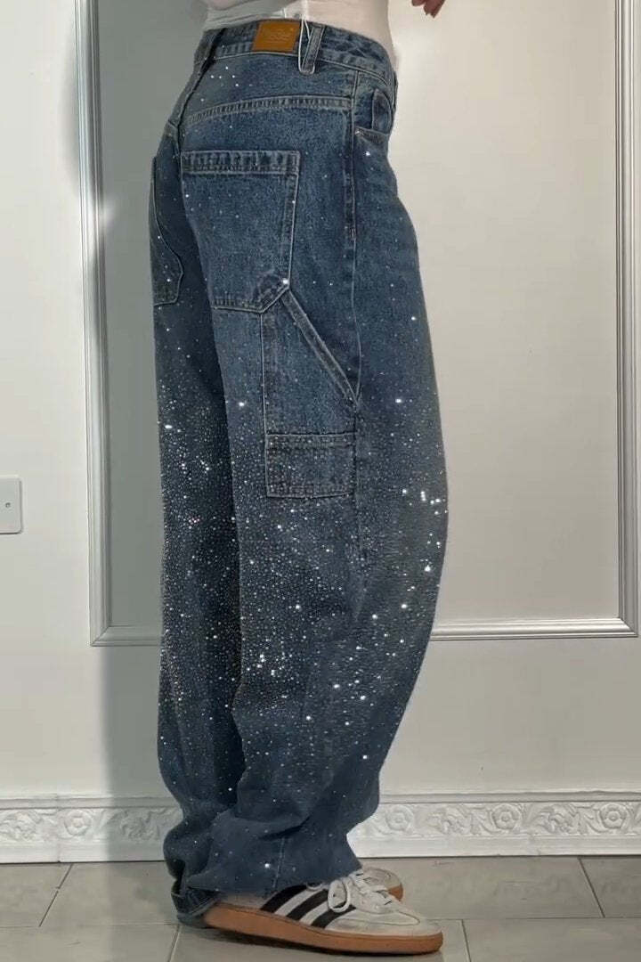SparkleDenim™ Harem Jeans met Strass-steentjes