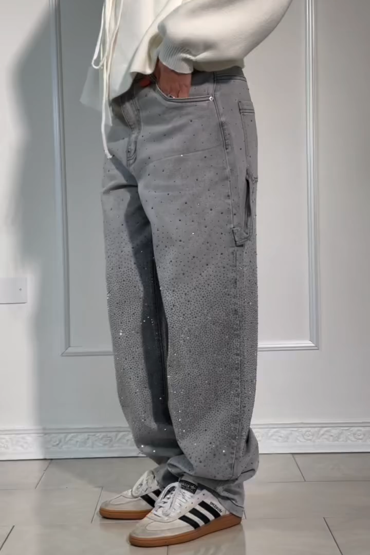 SparkleDenim™ Harem Jeans met Strass-steentjes