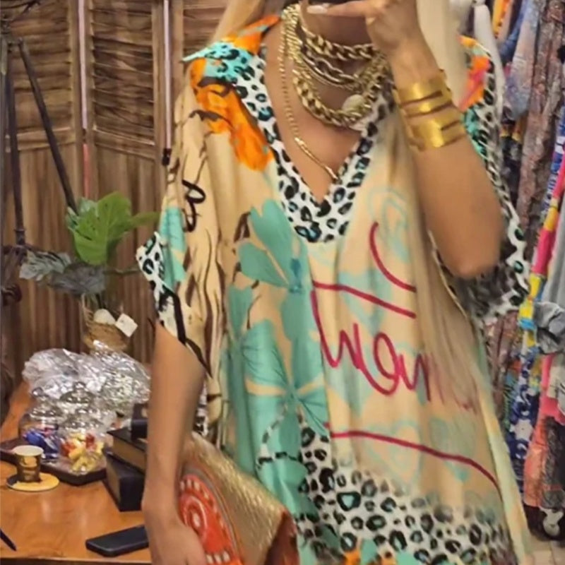VivaV-Neck™ | Jurk met Diepe V-hals en Print