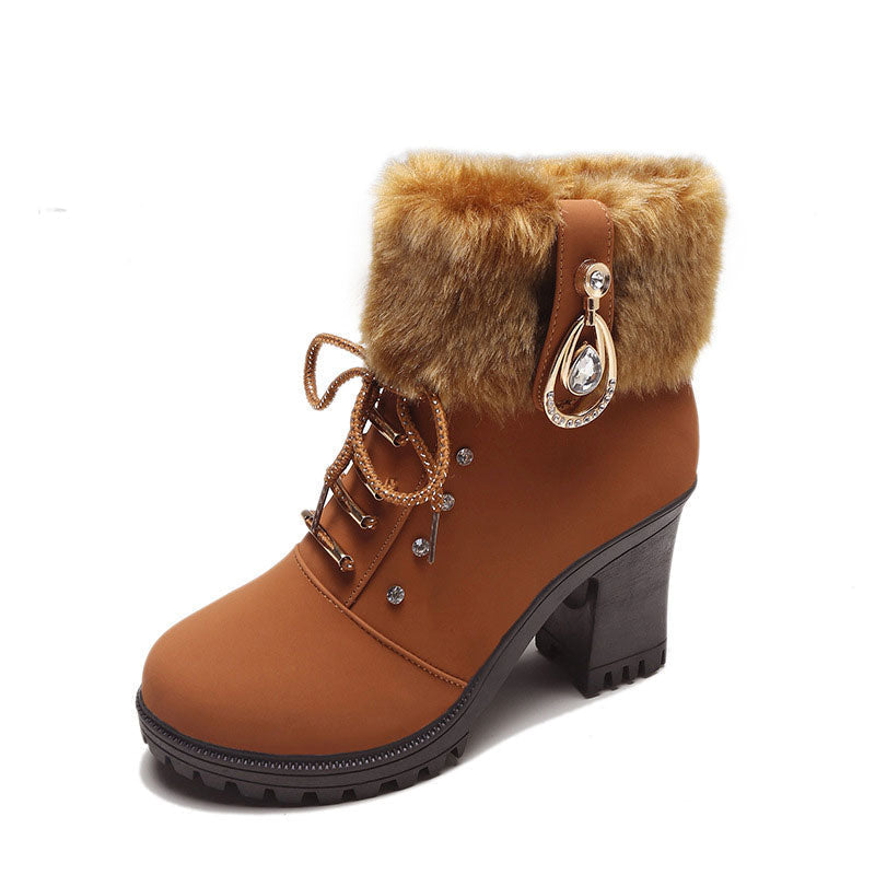 Velura™ | Enkelboots met Pluche en Rits