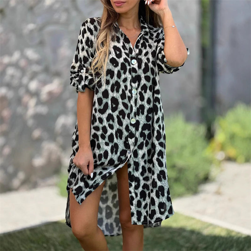 WildElegance™ | Oversized Luipaard Print Shirtjurk