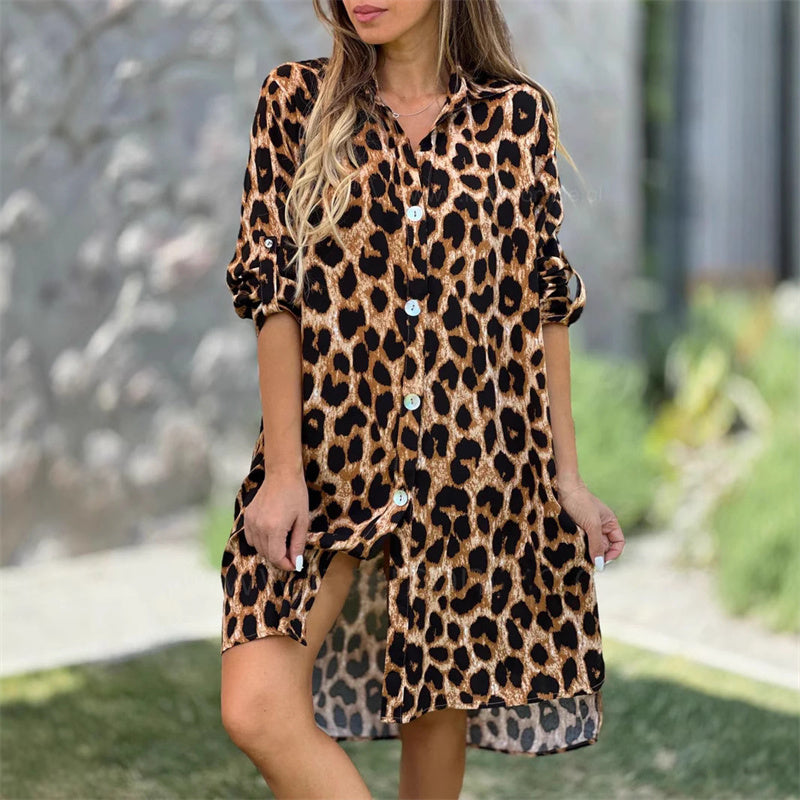 WildElegance™ | Oversized Luipaard Print Shirtjurk