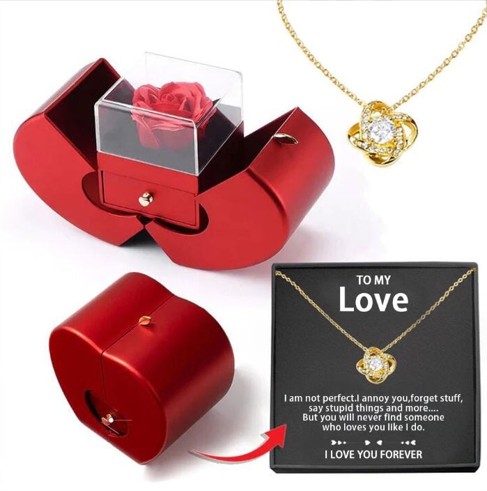 Eternal Love Necklace with Apple Gift Box