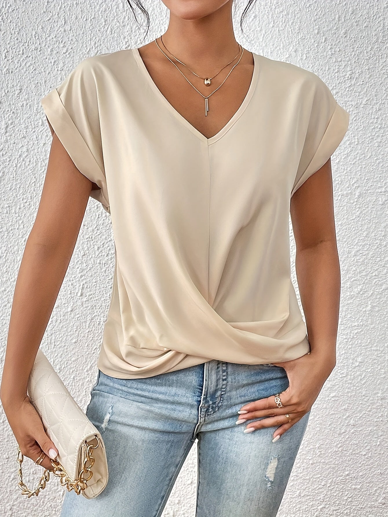 Emma™ | Casual T-shirt met V-hals -  Perfect voor de Lente!