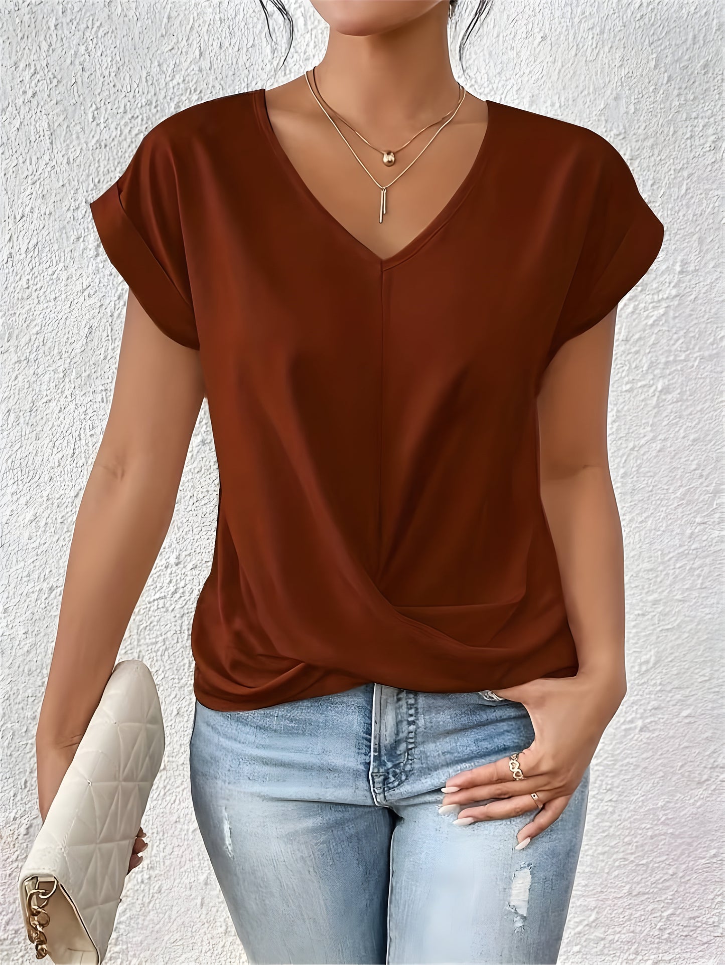 Emma™ | Casual T-shirt met V-hals -  Perfect voor de Lente!