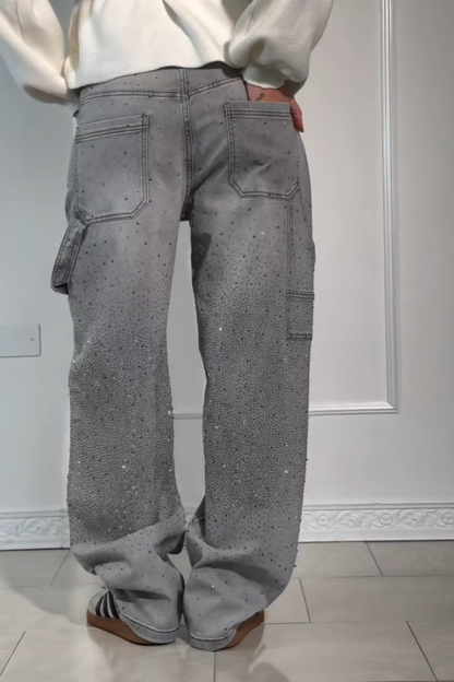 SparkleDenim™ Harem Jeans met Strass-steentjes