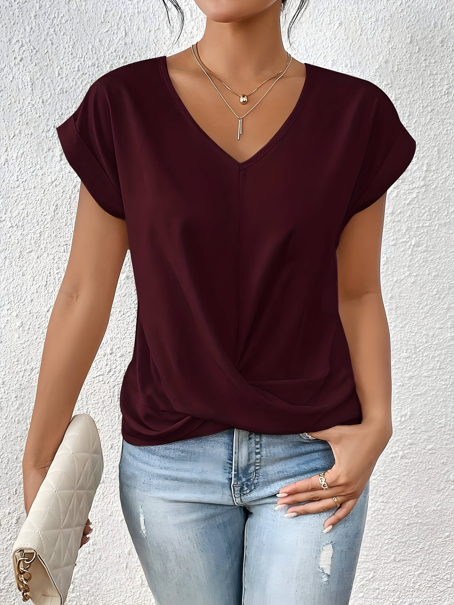 Emma™ | Casual T-shirt met V-hals -  Perfect voor de Lente!