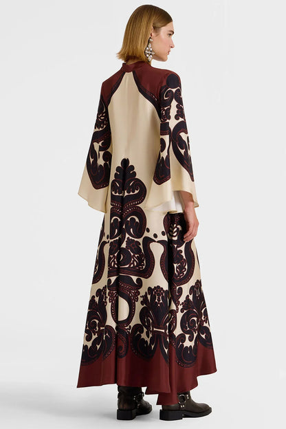 EleganceFlow™ | Satijnen maxi jurk met grenadillaprint