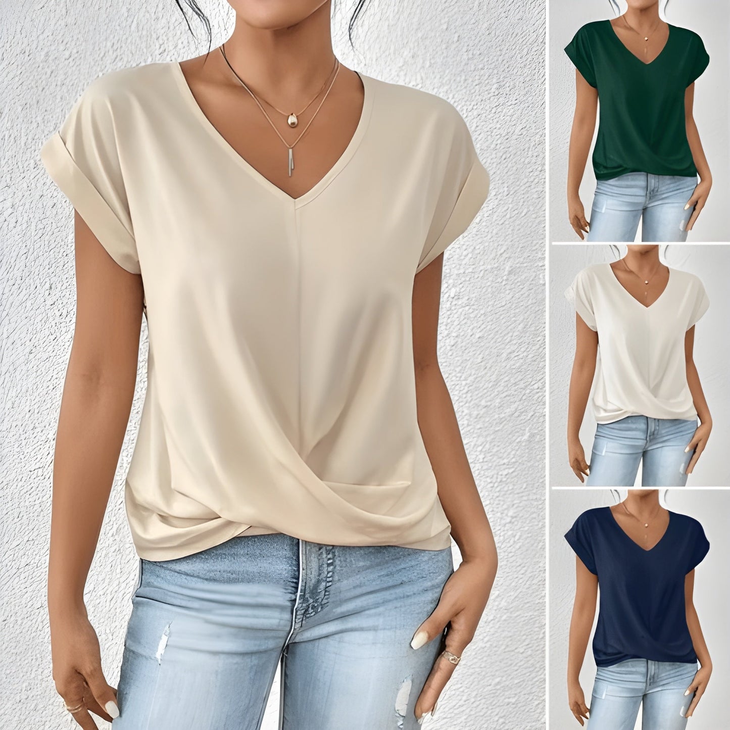 Emma™ | Casual T-shirt met V-hals -  Perfect voor de Lente!