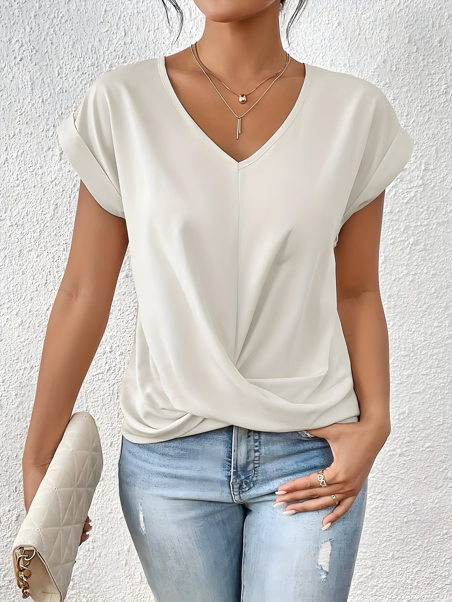 Emma™ | Casual T-shirt met V-hals -  Perfect voor de Lente!