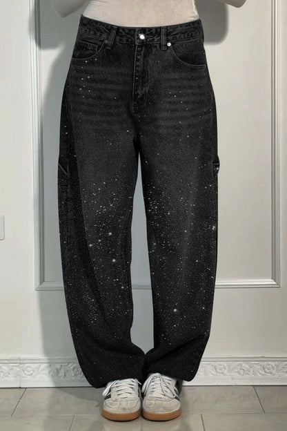 SparkleDenim™ Harem Jeans met Strass-steentjes