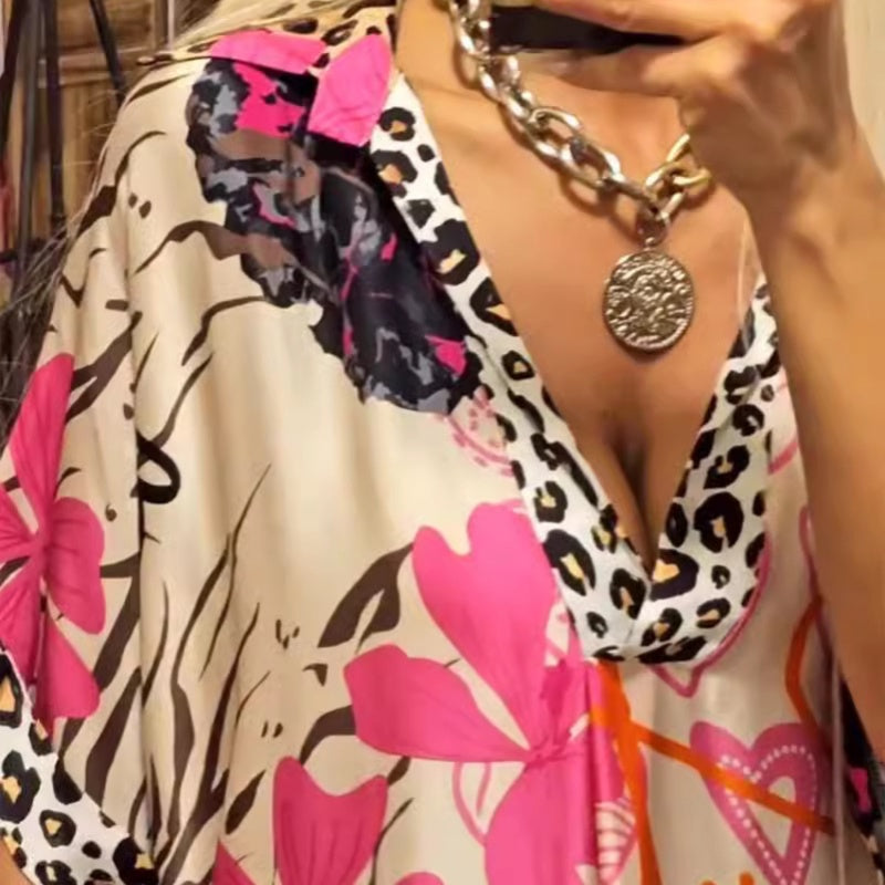 VivaV-Neck™ | Jurk met Diepe V-hals en Print