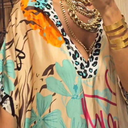 VivaV-Neck™ | Jurk met Diepe V-hals en Print