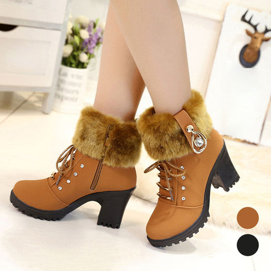 Velura™ | Enkelboots met Pluche en Rits