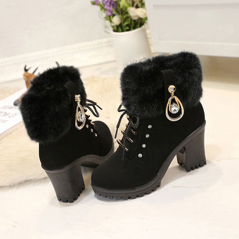 Velura™ | Enkelboots met Pluche en Rits