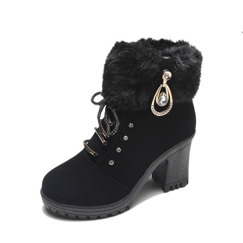 Velura™ | Enkelboots met Pluche en Rits