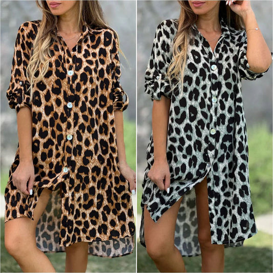 WildElegance™ | Oversized Luipaard Print Shirtjurk