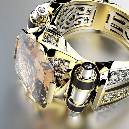 LustreBand™ | Vintage Ring met Brede Zirkonia