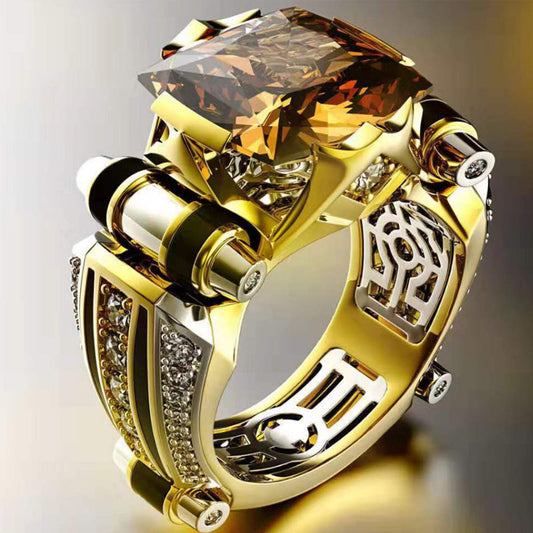 LustreBand™ | Vintage Ring met Brede Zirkonia