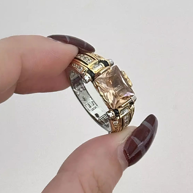LustreBand™ | Vintage Ring met Brede Zirkonia