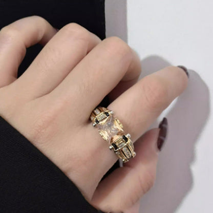 LustreBand™ | Vintage Ring met Brede Zirkonia