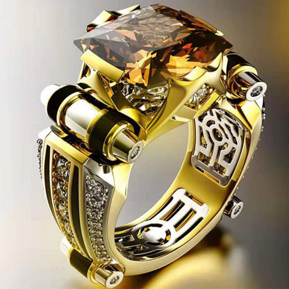 LustreBand™ | Vintage Ring met Brede Zirkonia